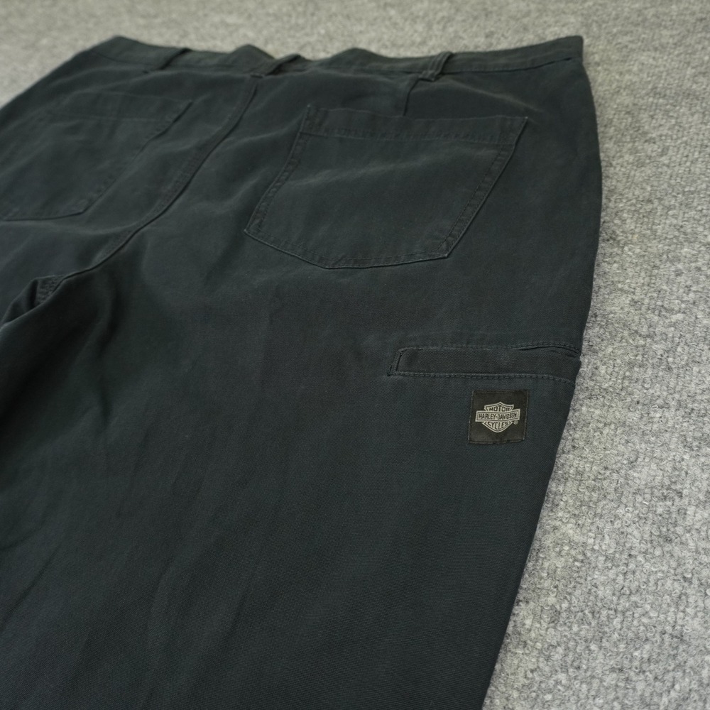 Harley-Davidson Mens Black Carpenter Canvas Double Knee Work Pants 42x30 - Picture 14 of 16